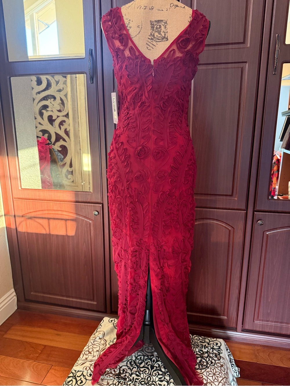 JS Collections Red Embellished Maxi Dress - Picture 6 of 8